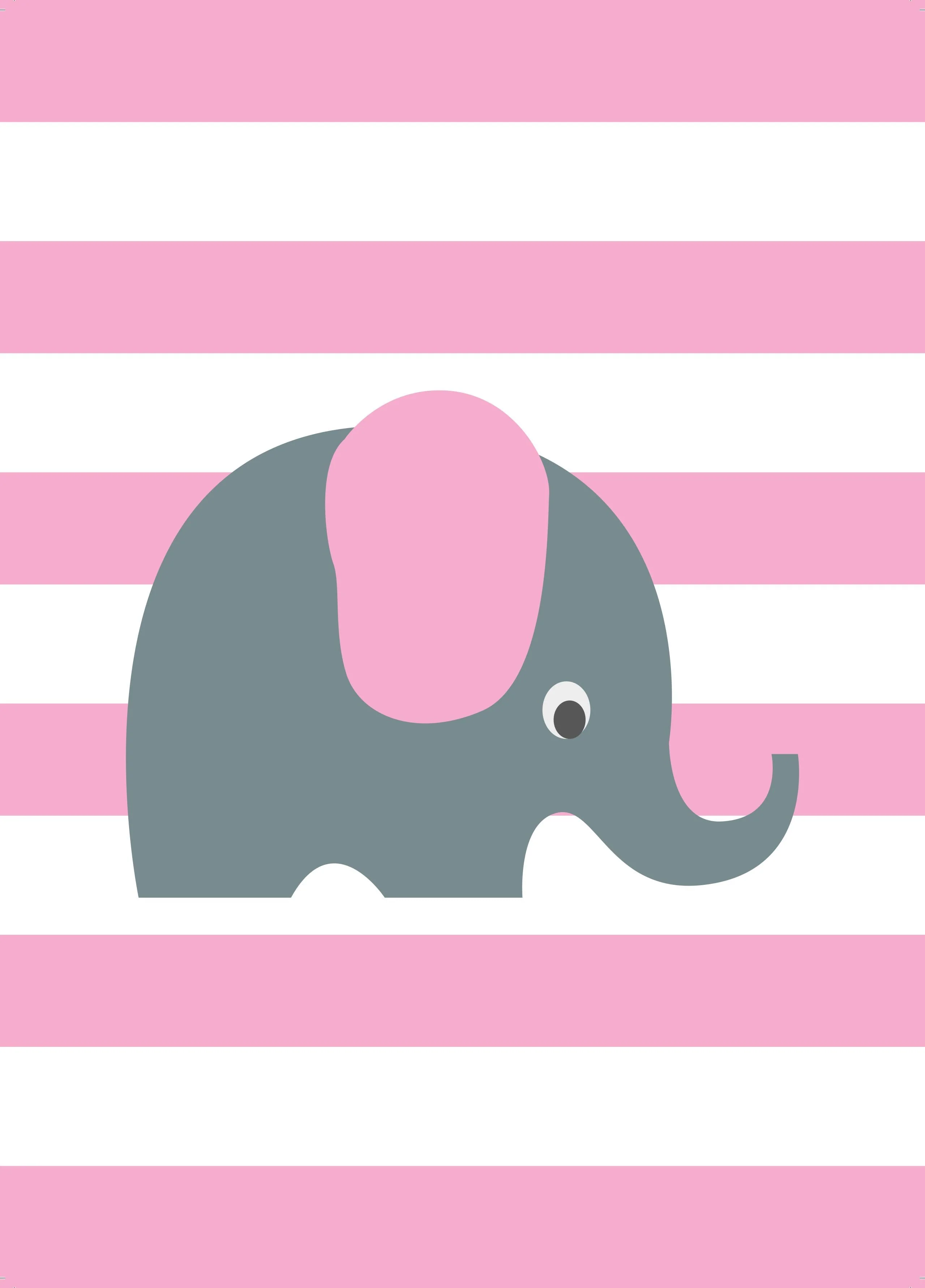 Girls: Set of 3 - Pink Grey elephant - Image 2