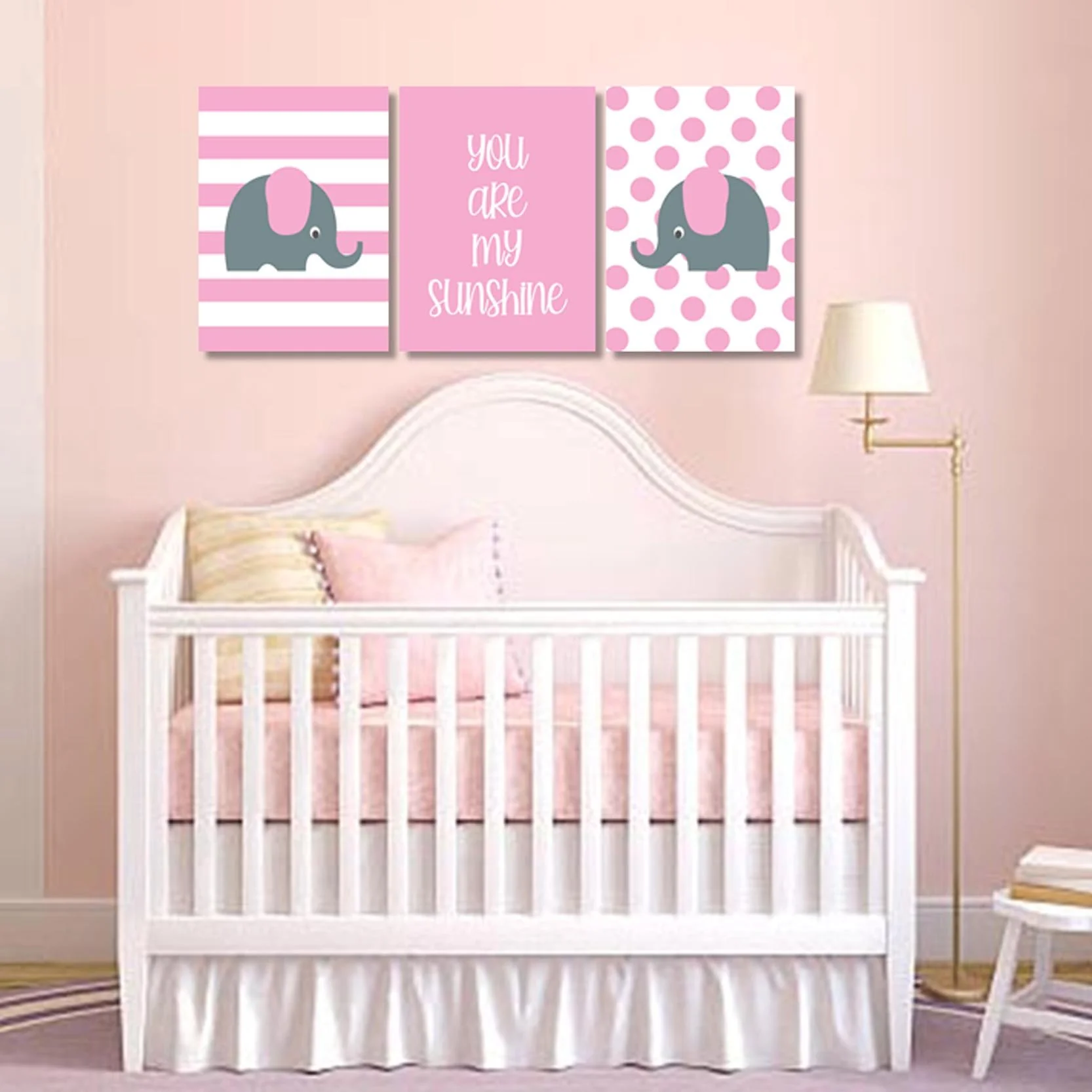 Girls: Set of 3 - Pink Grey elephant - Image 5