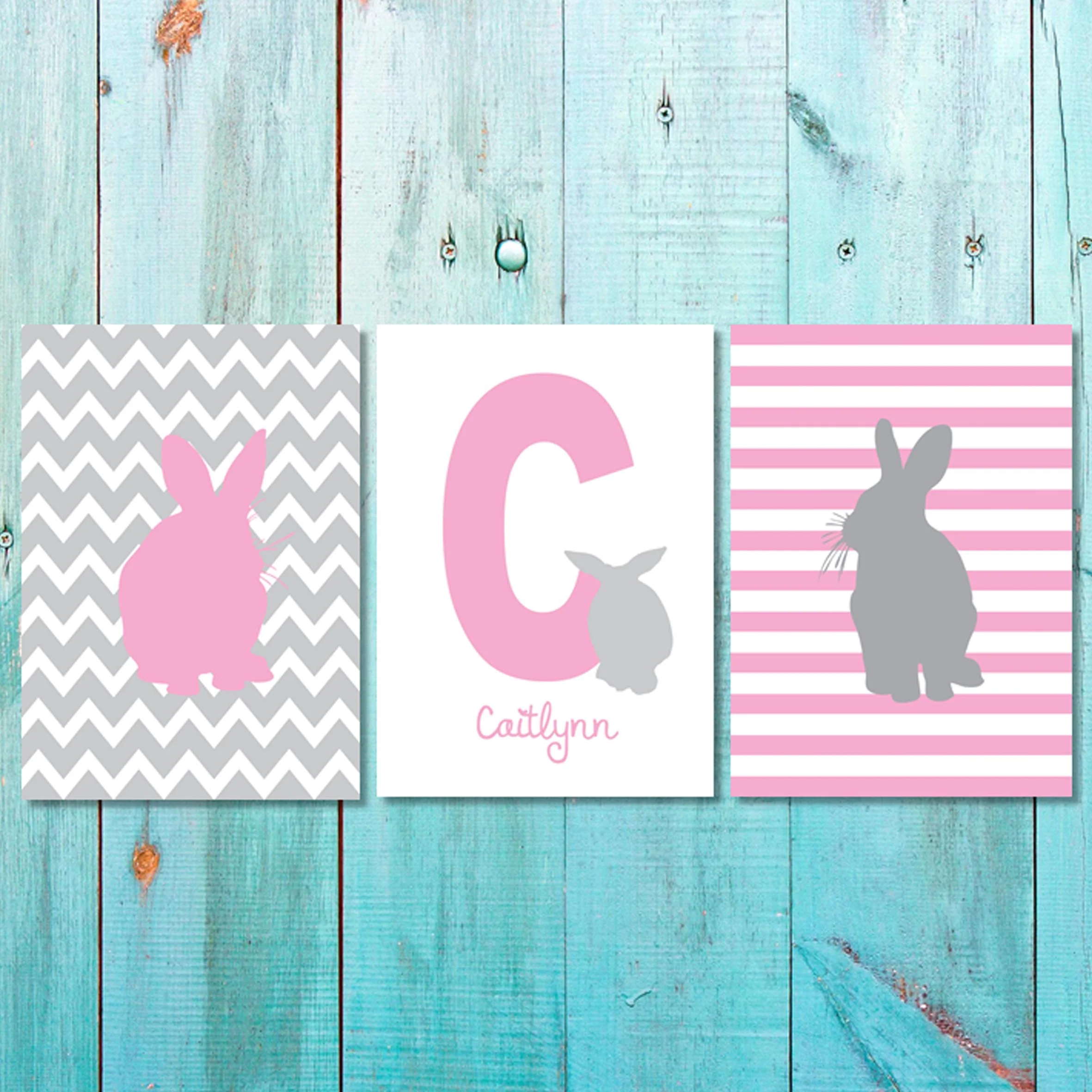 Girls: Set of 3 - Pink Rabbits