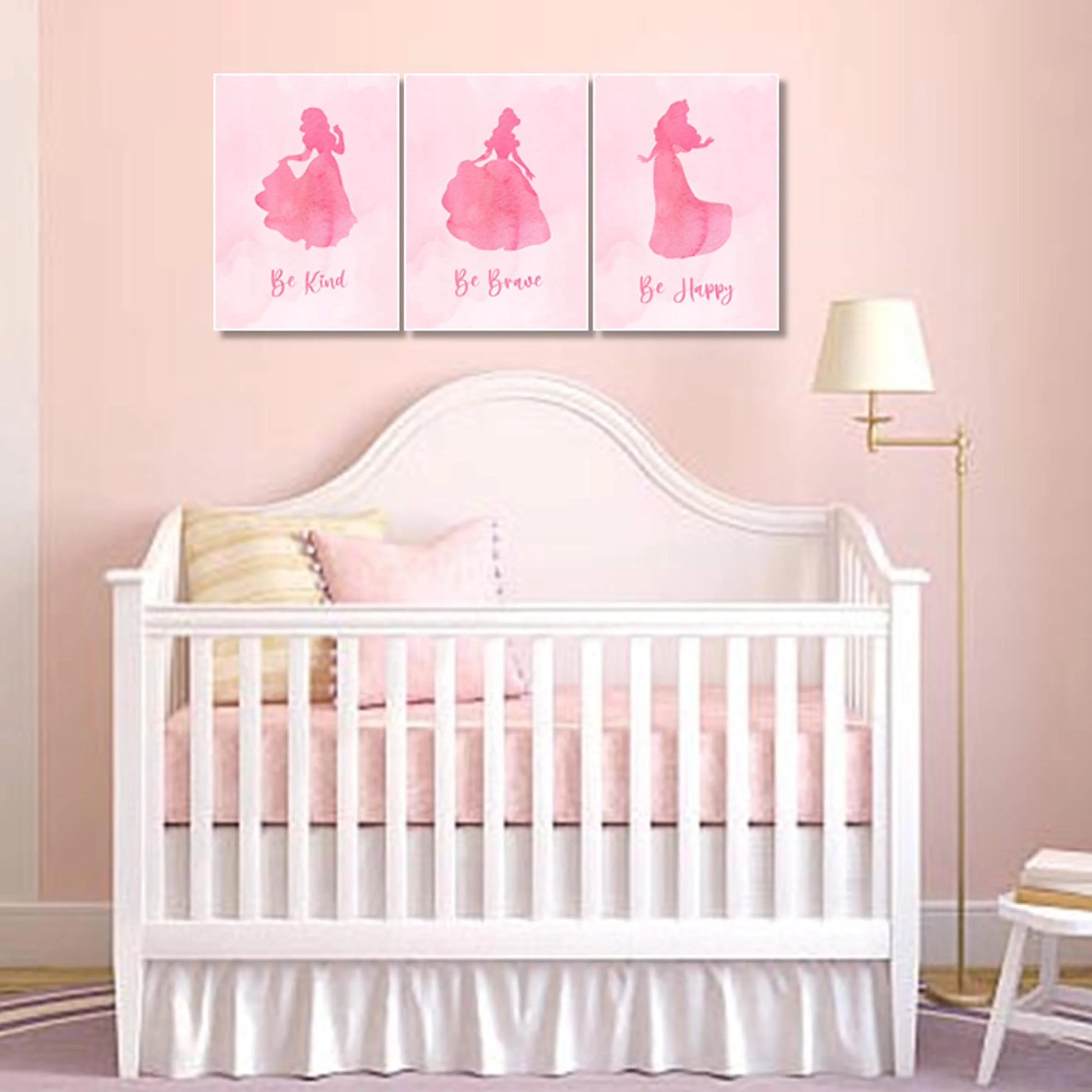 Girls: Set of 3 - Princess Pink Watercolor - Image 5
