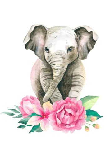 Girls Set of 3 - Safari Watercolor Tropical Babies - Image 3
