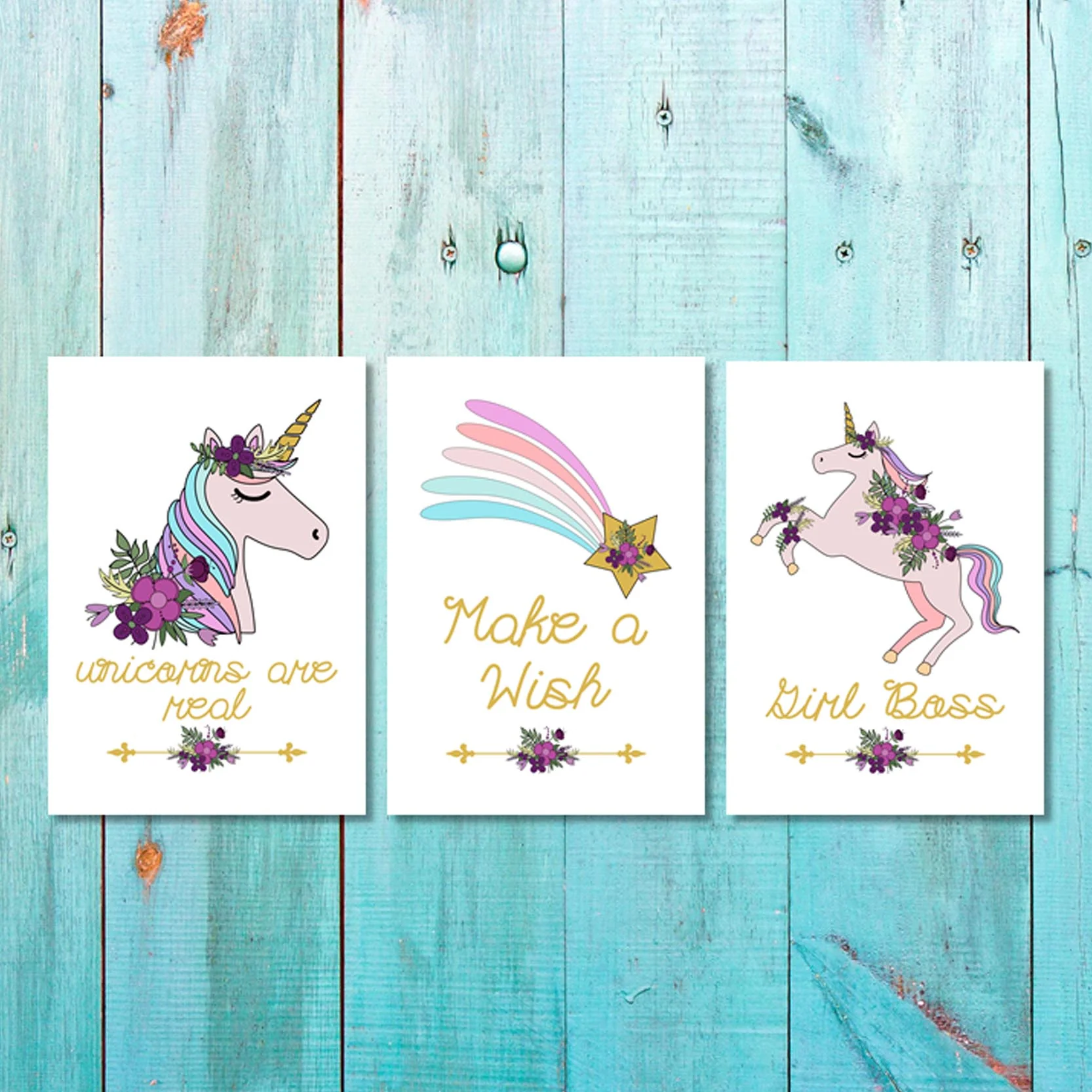 Girls: Set of 3 - Unicorn Girl Boss