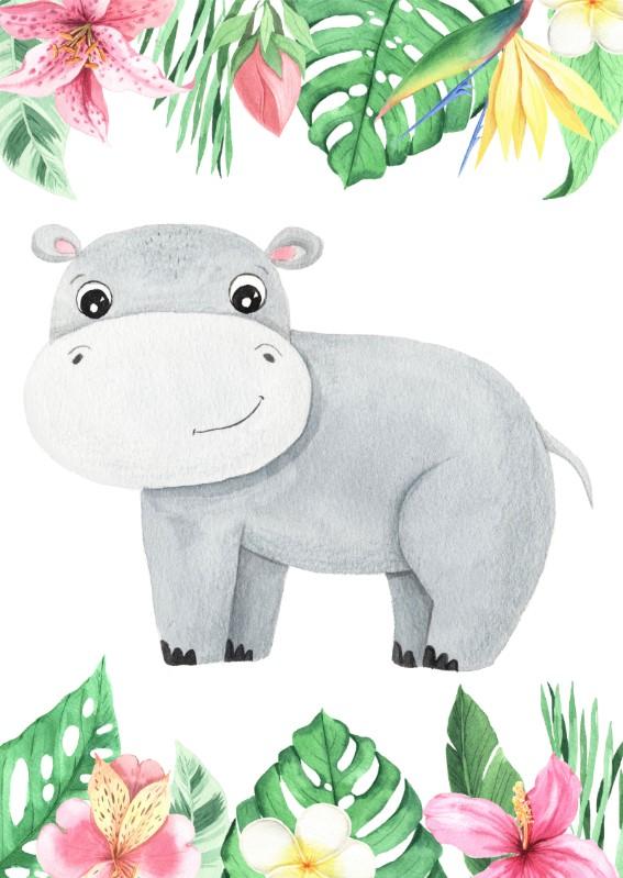 Girls: Set of 3 - Watercolor-Tropical-Animals (1) - Image 4
