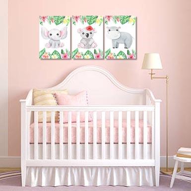 Girls: Set of 3 - Watercolor-Tropical-Animals (1) - Image 5