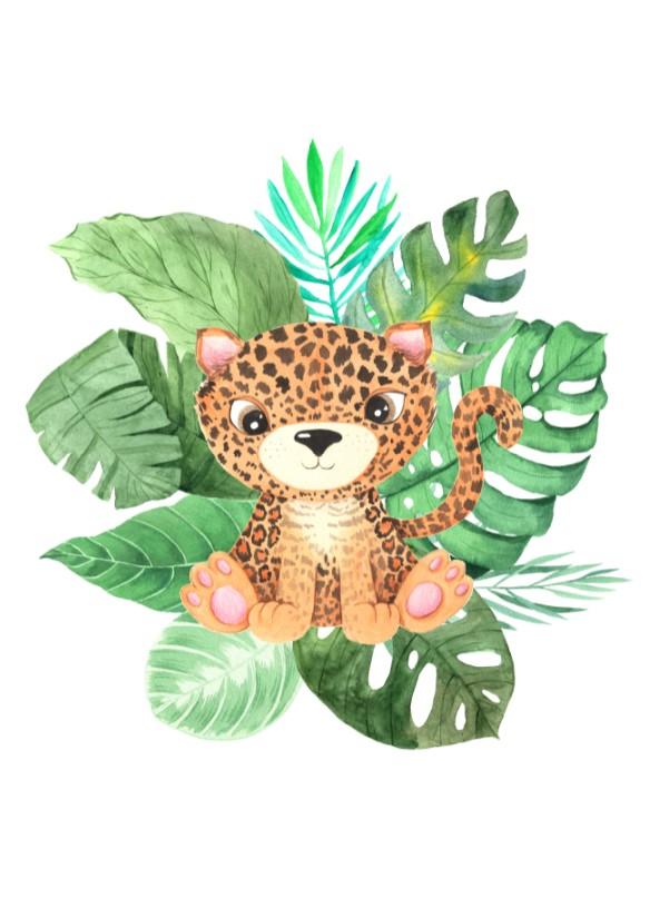 Girls: Set of 3 - Watercolor-Tropical-Animals (2) - Image 2
