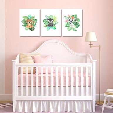 Girls: Set of 3 - Watercolor-Tropical-Animals (2) - Image 5