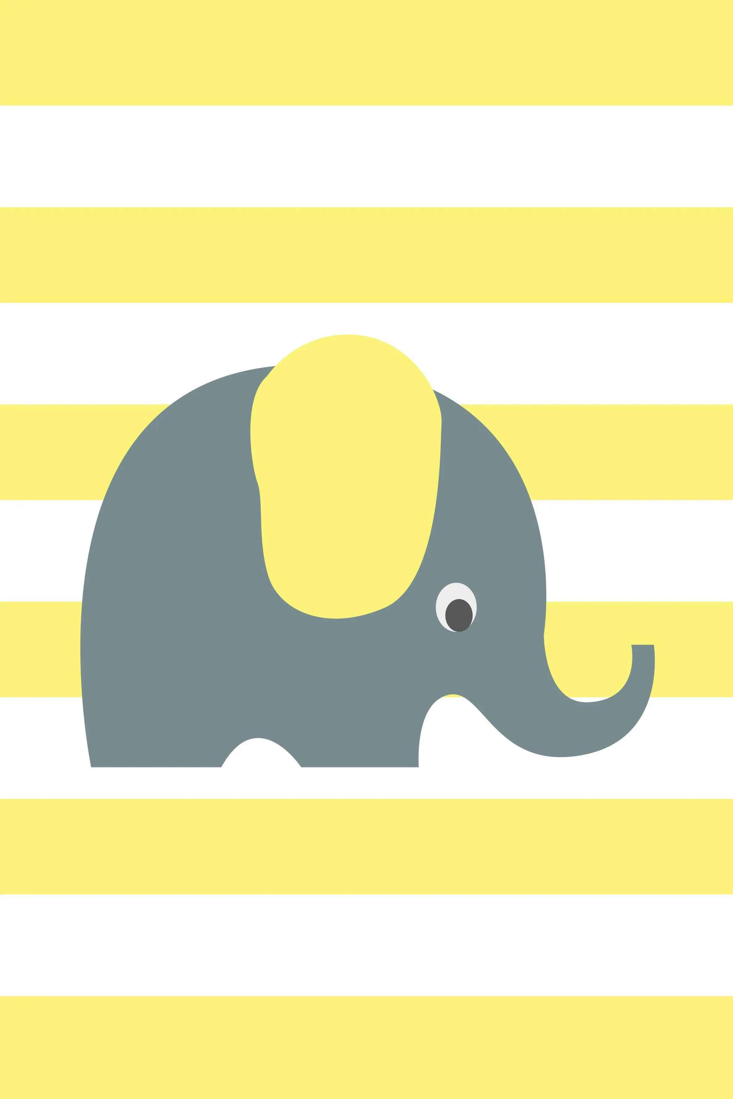Girls: Set of 3 - Yellow Grey elephant - Image 2