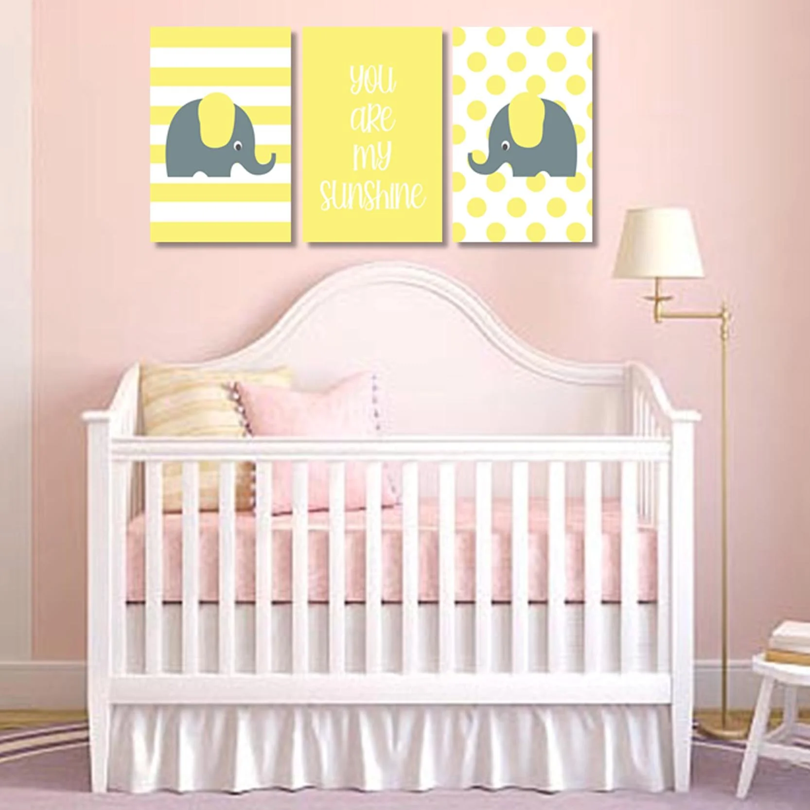 Girls: Set of 3 - Yellow Grey elephant - Image 5