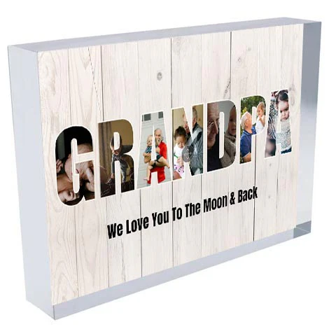 GRANDPA Photo Collage on SQUARE Acrylic, Slate, Mug or Magnet (7 Photos) - Image 5