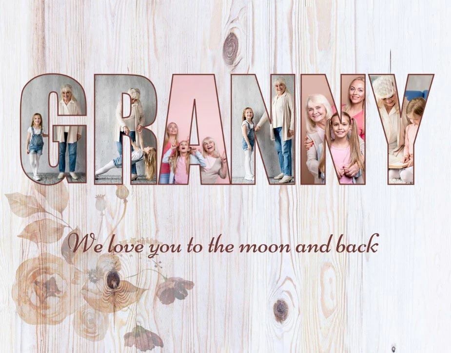 Granny Photo Collage ready-to-hang Canvas - Image 2