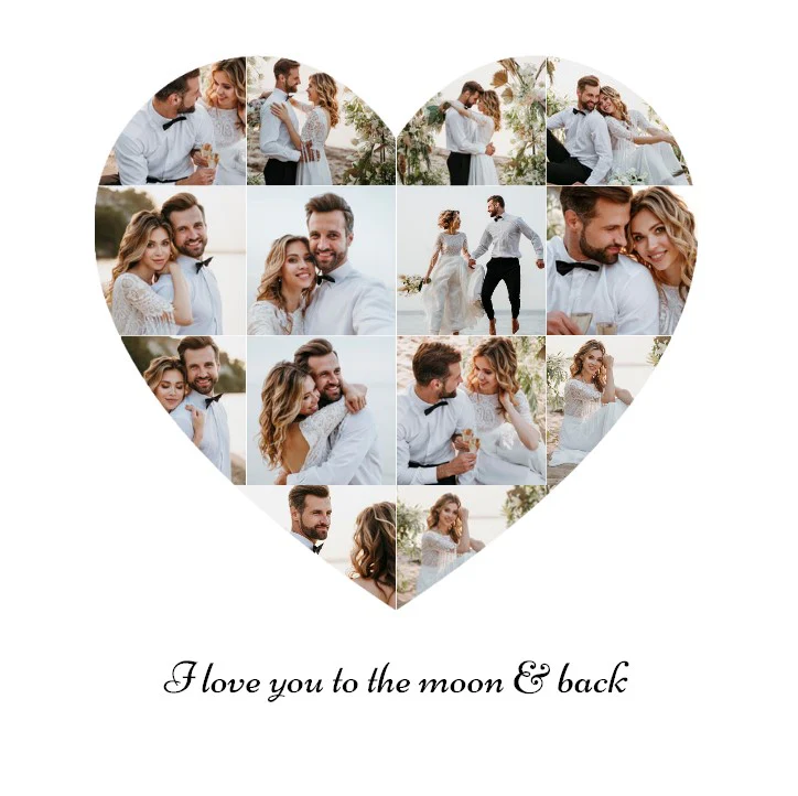 Heart Photo Collage on ready-to-hang Canvas (14 Photos) - Image 5