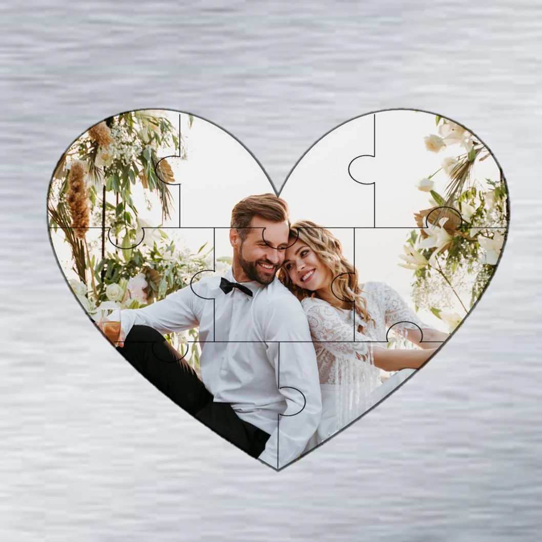 Heart-Shaped Photo Fridge Magnet PUZZLES- personalised (4 PER PACK) - Image 2