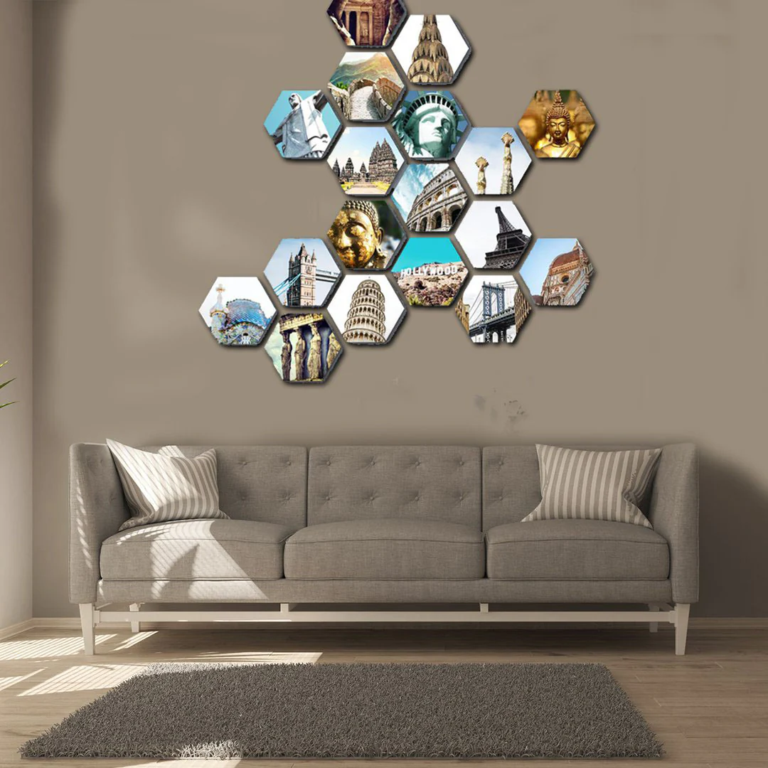 Hexagonal Canvas Prints - 18 Piece