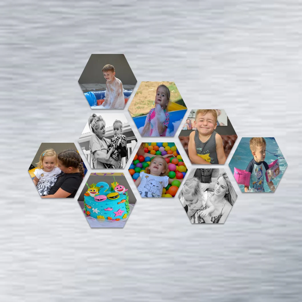 Hexagonal Photo Fridge Magnets - personalised (9 PER PACK) LARGE 10cm x 10cm - Image 2