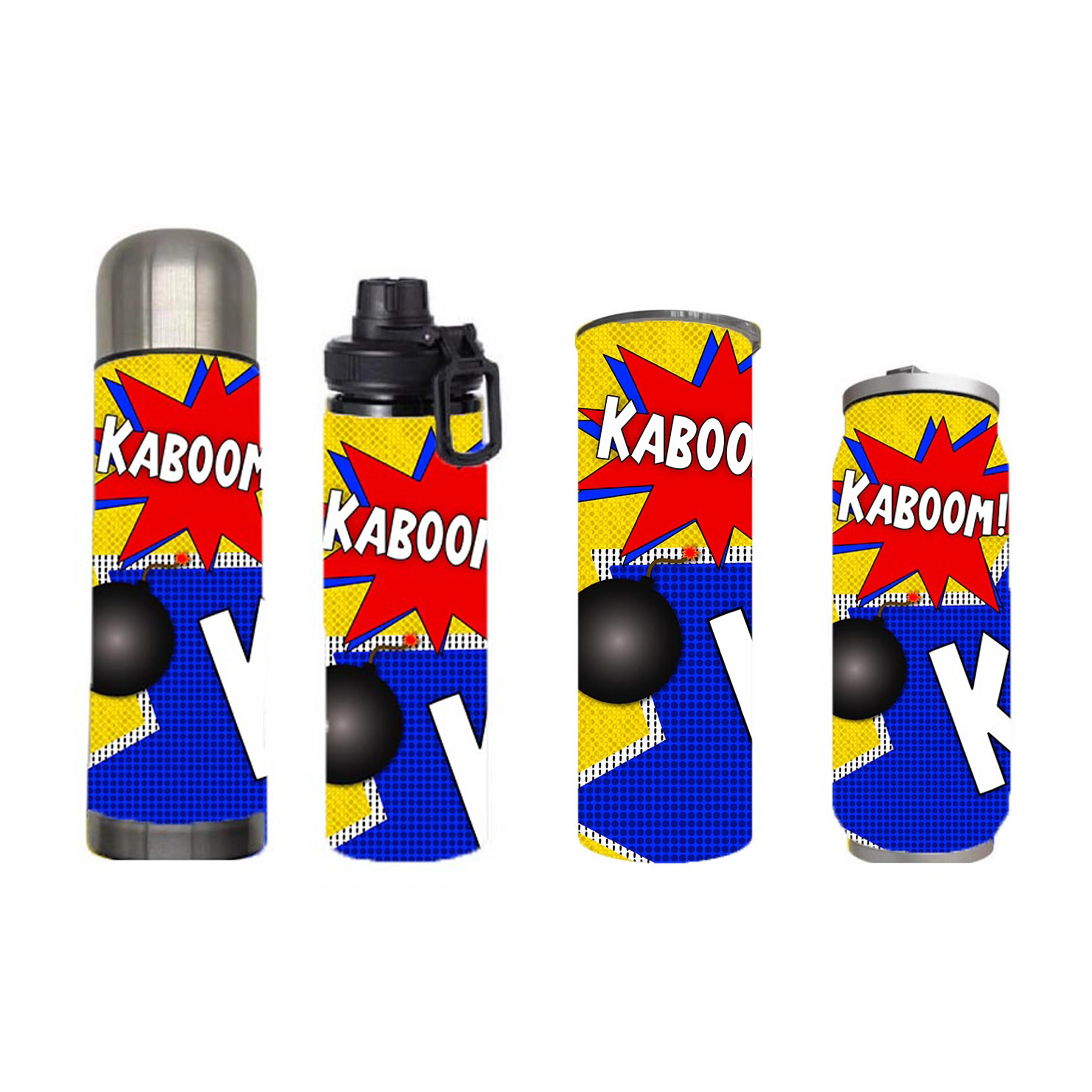 Kids - Comic Kids Design on Tumbler, Can, Flask, or Water bottle - Image 7