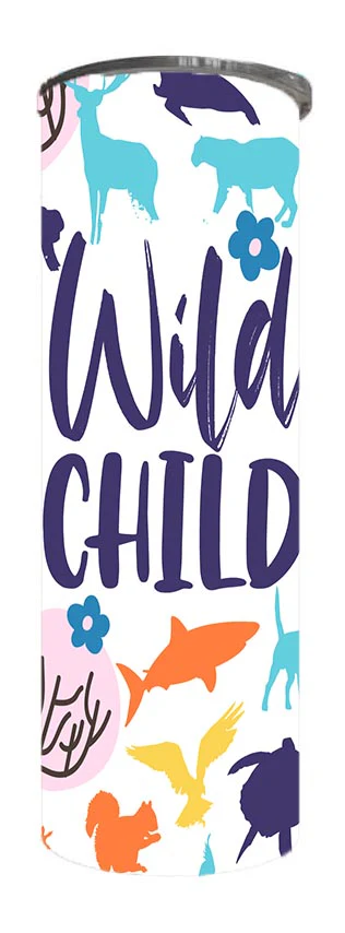 Kids - Wild Child Design on Tumbler, Can, Flask, or Water bottle - Image 3