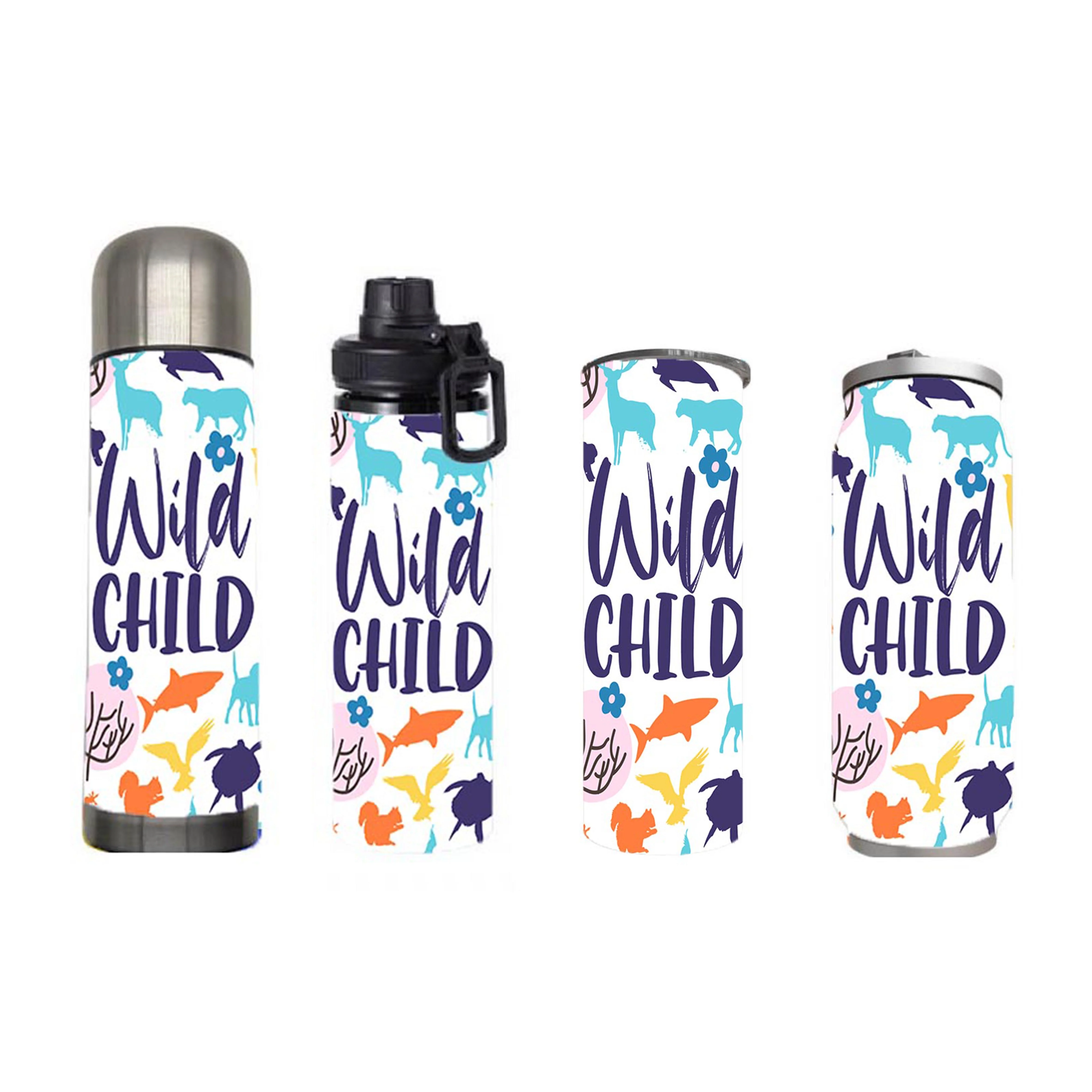 Kids - Wild Child Design on Tumbler, Can, Flask, or Water bottle - Image 7