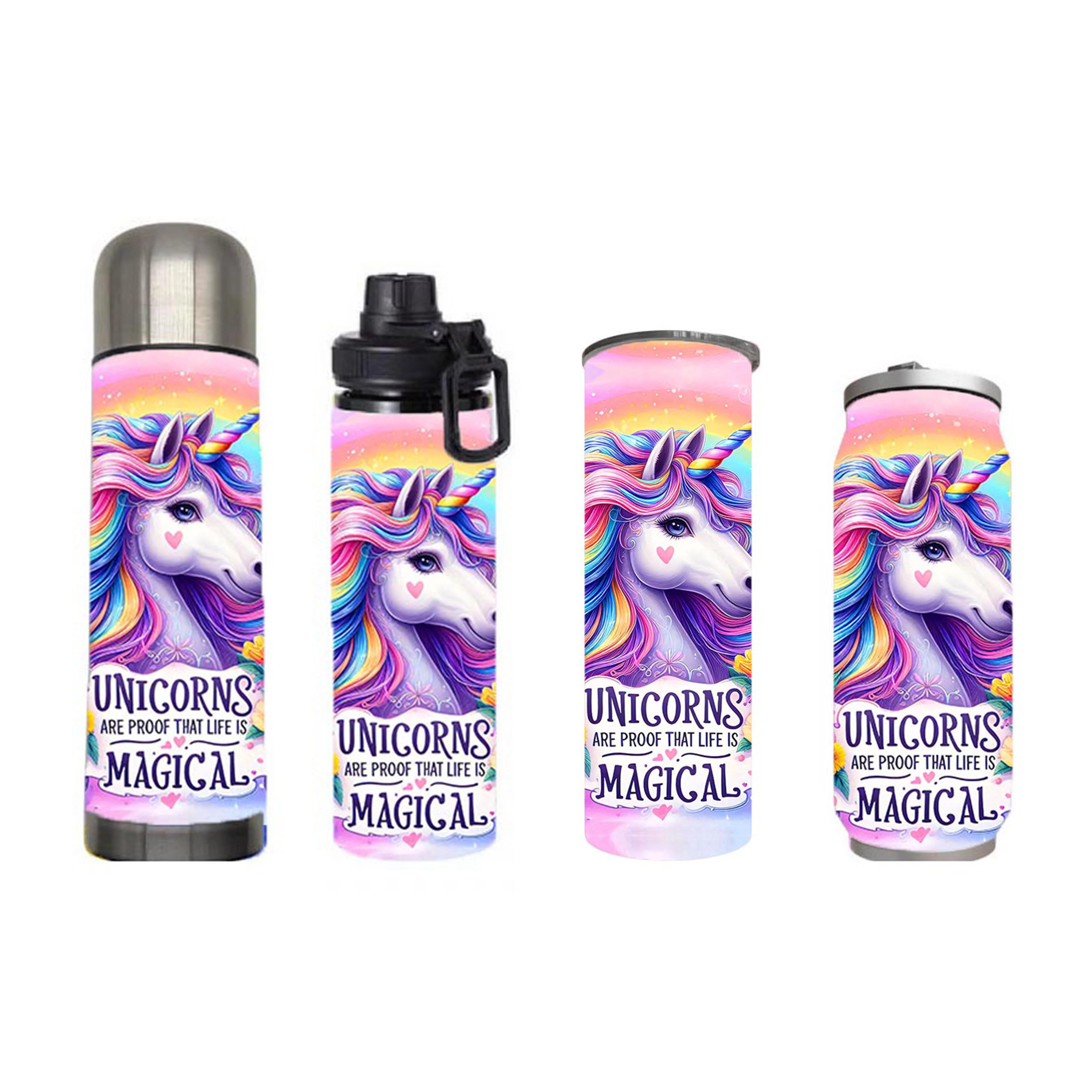 Kids - Unicorn Magic Design on Tumbler, Can, Flask, or Water bottle - Image 7