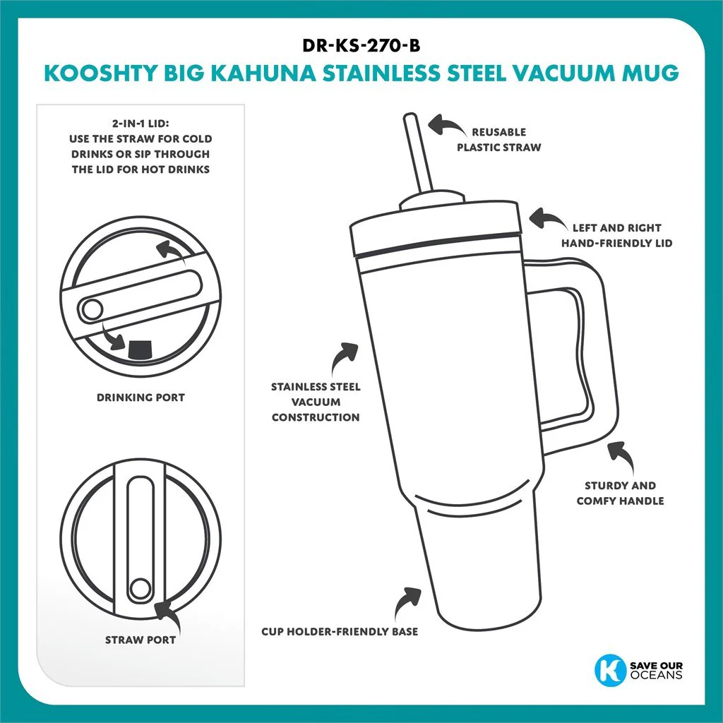 Kooshty Big Kahuna Stainless Steel Vacuum Mug – 1.2 Litre - Image 9