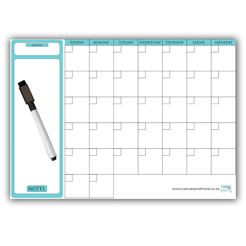 Large Write ‘n Wipe Magnetic Fridge Monthly Planner Calendar with 3-in-1 Marker - Image 2