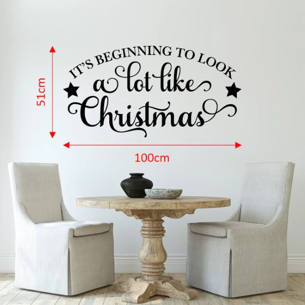 Large Vinyl Wall Art Sticker Quote: It's beginning to look a lot like Christmas - Image 3