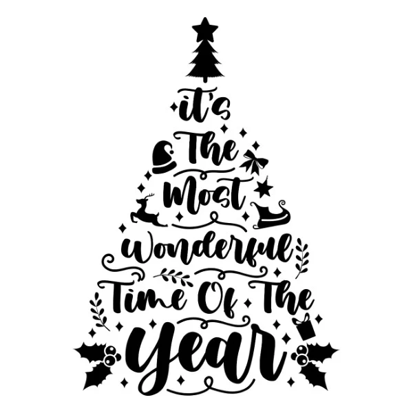 Large Vinyl Wall Art Sticker Quote: It's the most wonderful time of the year - Image 2