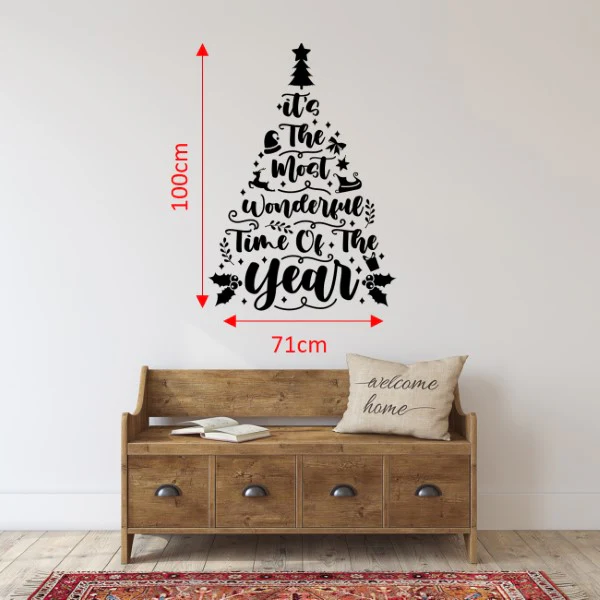 Large Vinyl Wall Art Sticker Quote: It's the most wonderful time of the year - Image 3