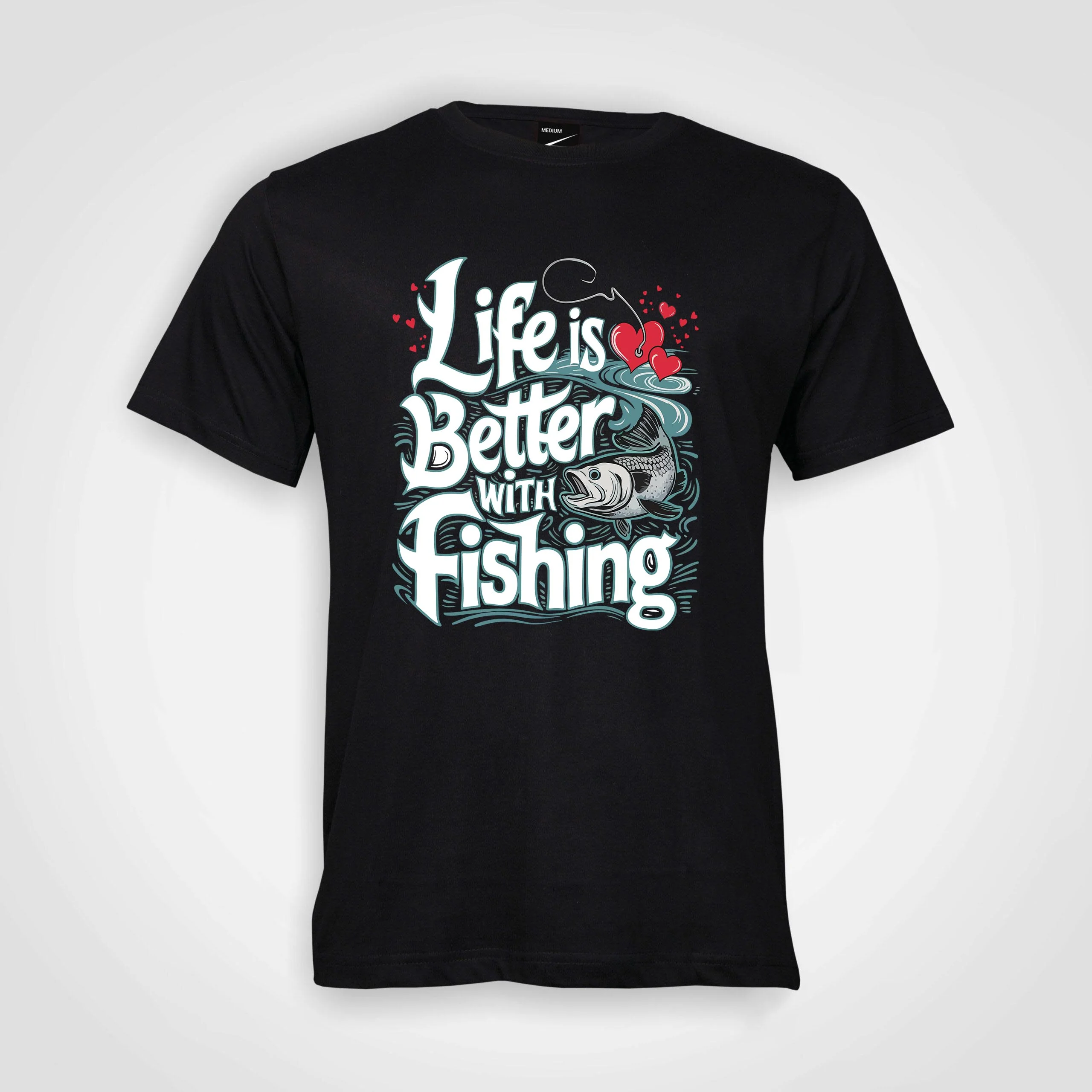 Life is better with fishing - Men's T-Shirt (round neck)