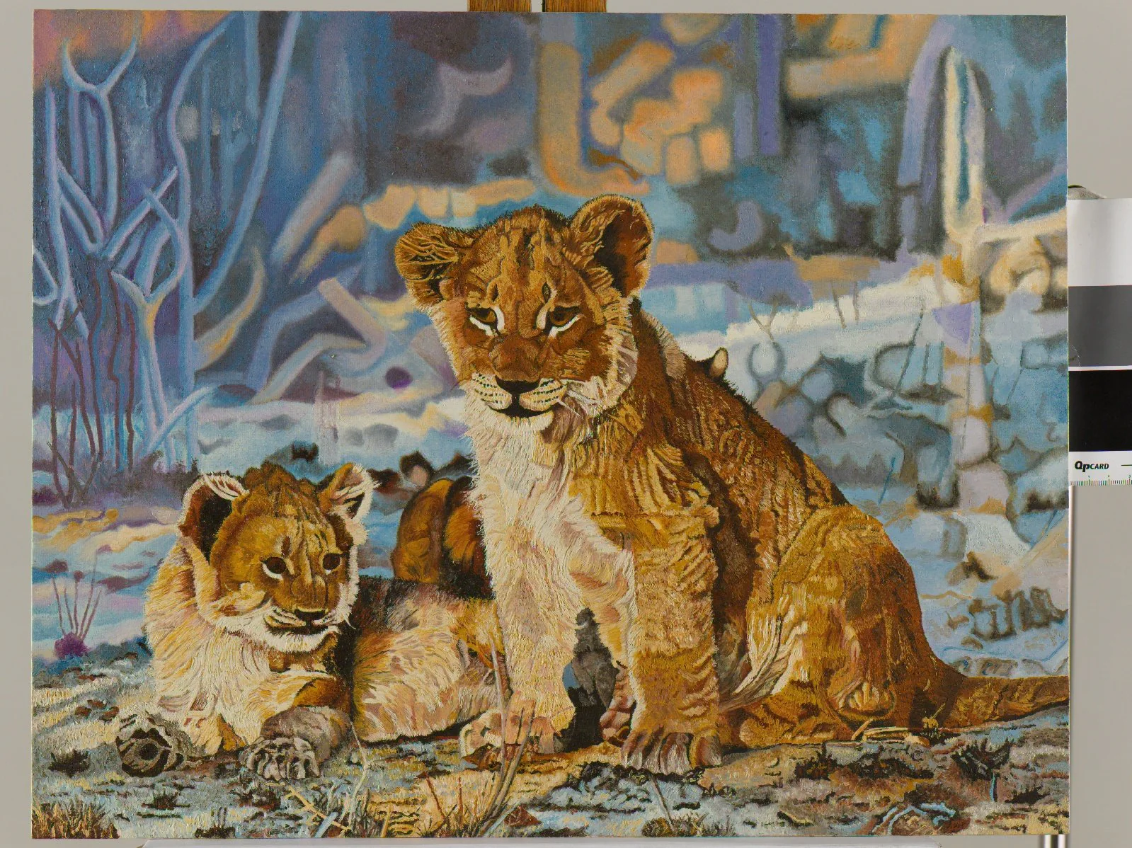 Lion Cubs Oil Painting
