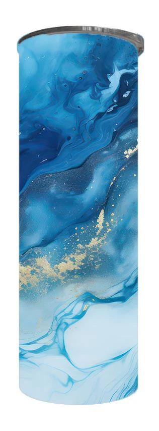 Marble - Blue Marble Design on Tumbler, Can, Flask, or Water bottle - Image 3