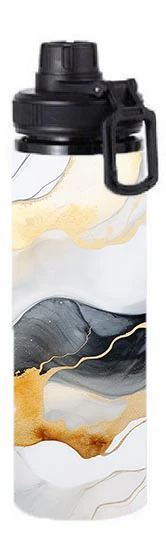Marble - Gold & Black Marble Design on Tumbler, Can, Flask, or Water bottle - Image 6