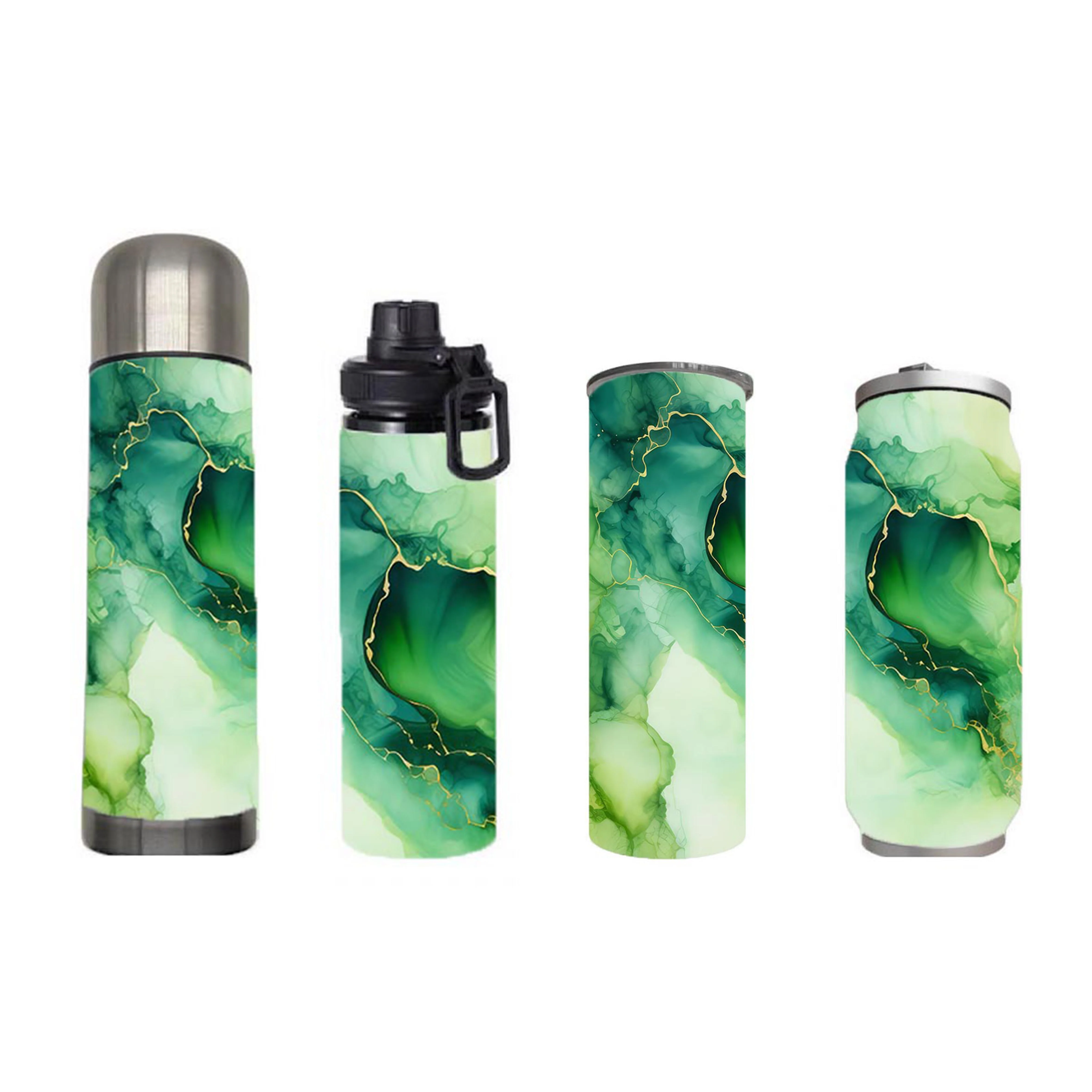 Marble - Green Marble Design on Tumbler, Can, Flask, or Water bottle - Image 5