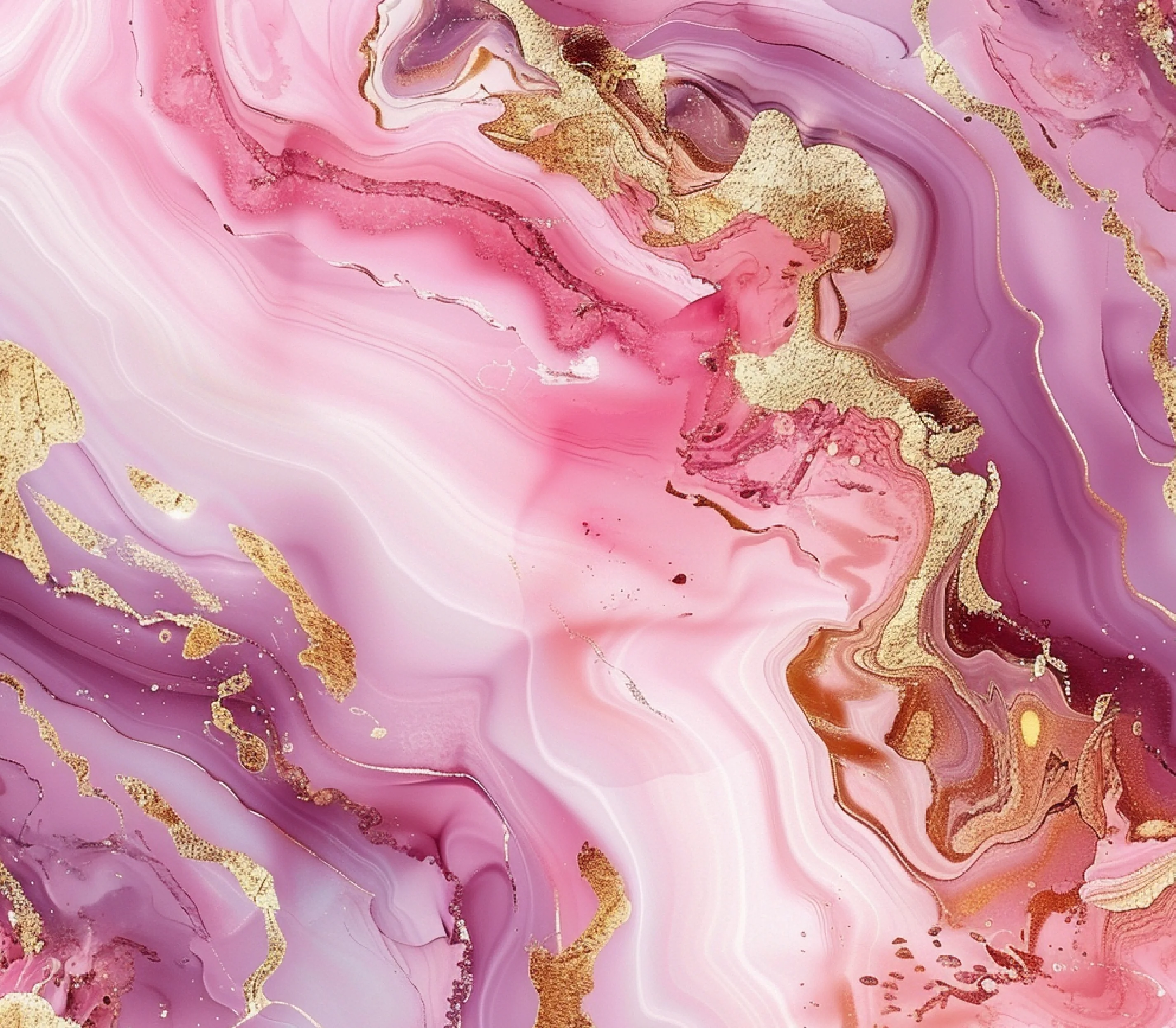 Marble - Seamless Pink & Gold Design on Tumbler, Can, Flask, or Water bottle - Image 2