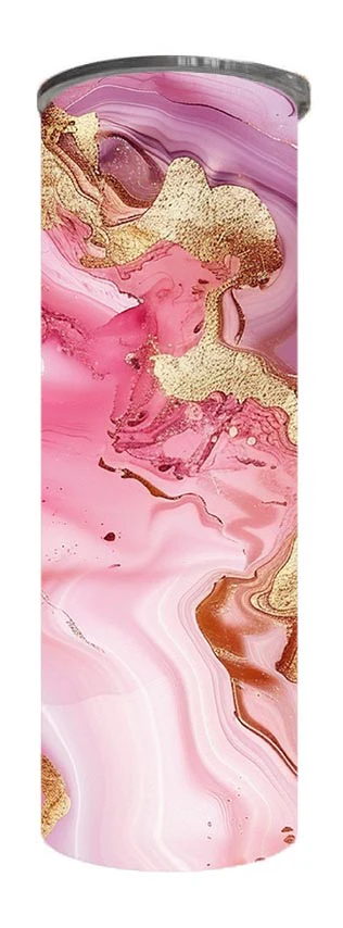 Marble - Seamless Pink & Gold Design on Tumbler, Can, Flask, or Water bottle - Image 3