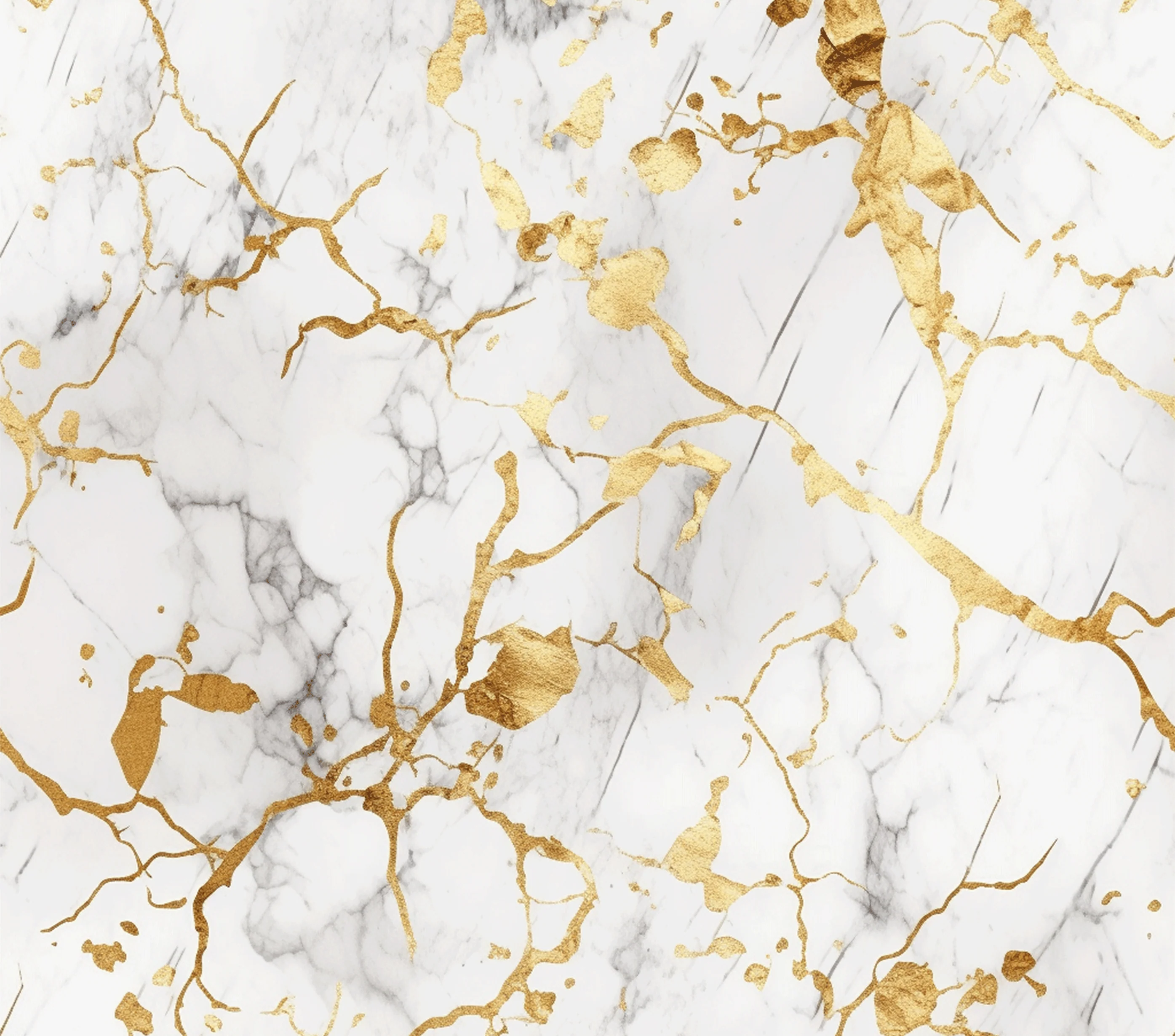 Marble - White and Gold Marble Design on Tumbler, Can, Flask, or Water bottle - Image 2