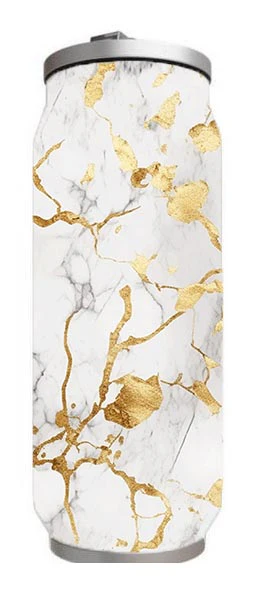 Marble - White and Gold Marble Design on Tumbler, Can, Flask, or Water bottle - Image 4