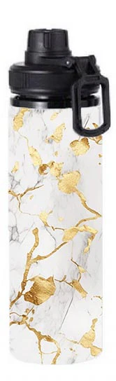 Marble - White and Gold Marble Design on Tumbler, Can, Flask, or Water bottle - Image 7