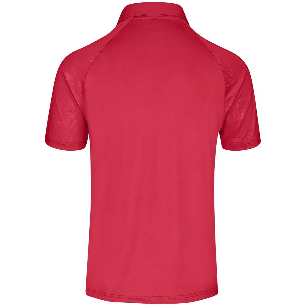 Mens Santorini Golf Shirt - Red - Image 2
