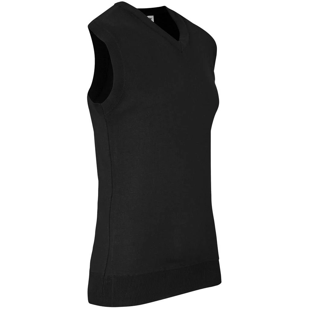 Mens Sleeveless Peru V-Neck Jersey - Black - Image 2
