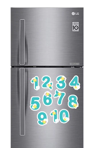 Mermaid Theme Numbers Photo Fridge Magnets - (11 PER PACK) - Image 2