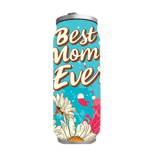 Mom - Best Mom Ever Daisy Design on Tumbler, Can, Flask, or Water bottle - Image 4