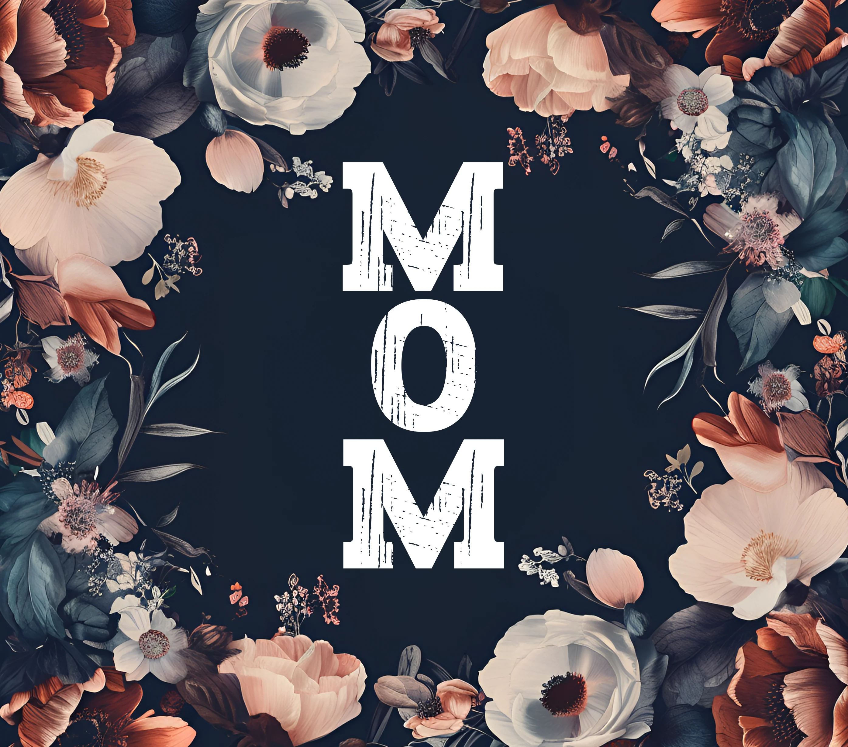 Mom - Floral Mom Design on Tumbler, Can, Flask, or Water bottle - Image 2