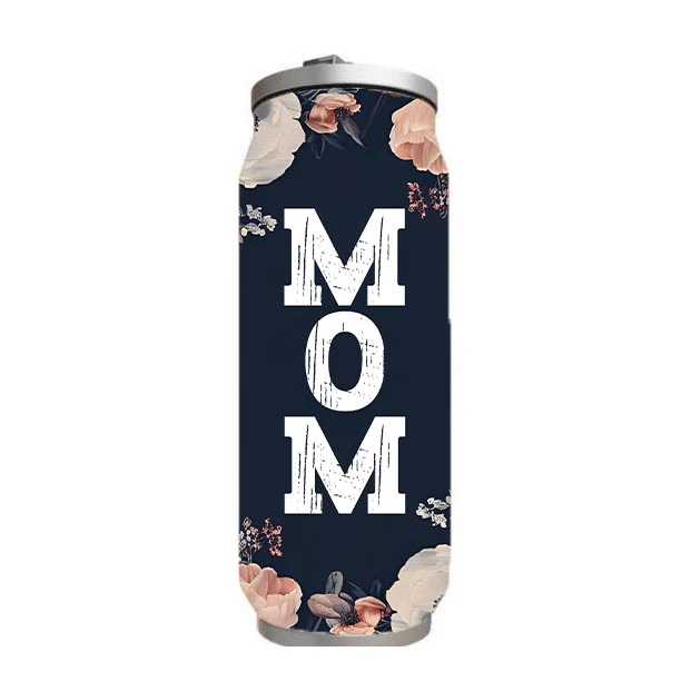 Mom - Floral Mom Design on Tumbler, Can, Flask, or Water bottle - Image 4