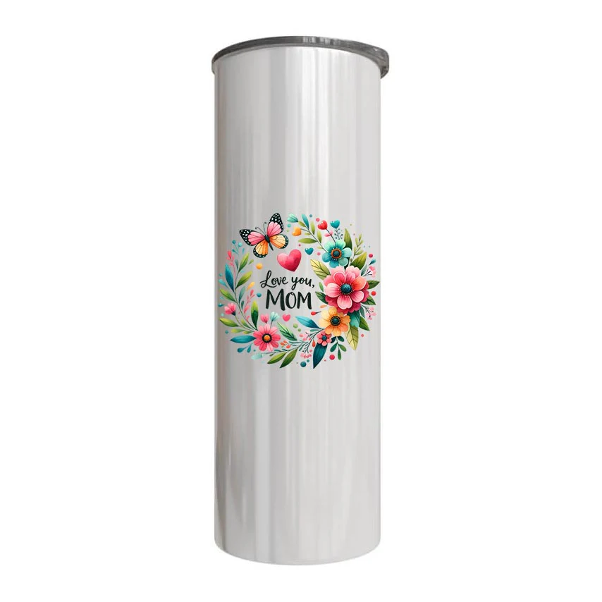 Mom - Love You Mom Design on Tumbler, Can, Flask, or Water bottle - Image 3