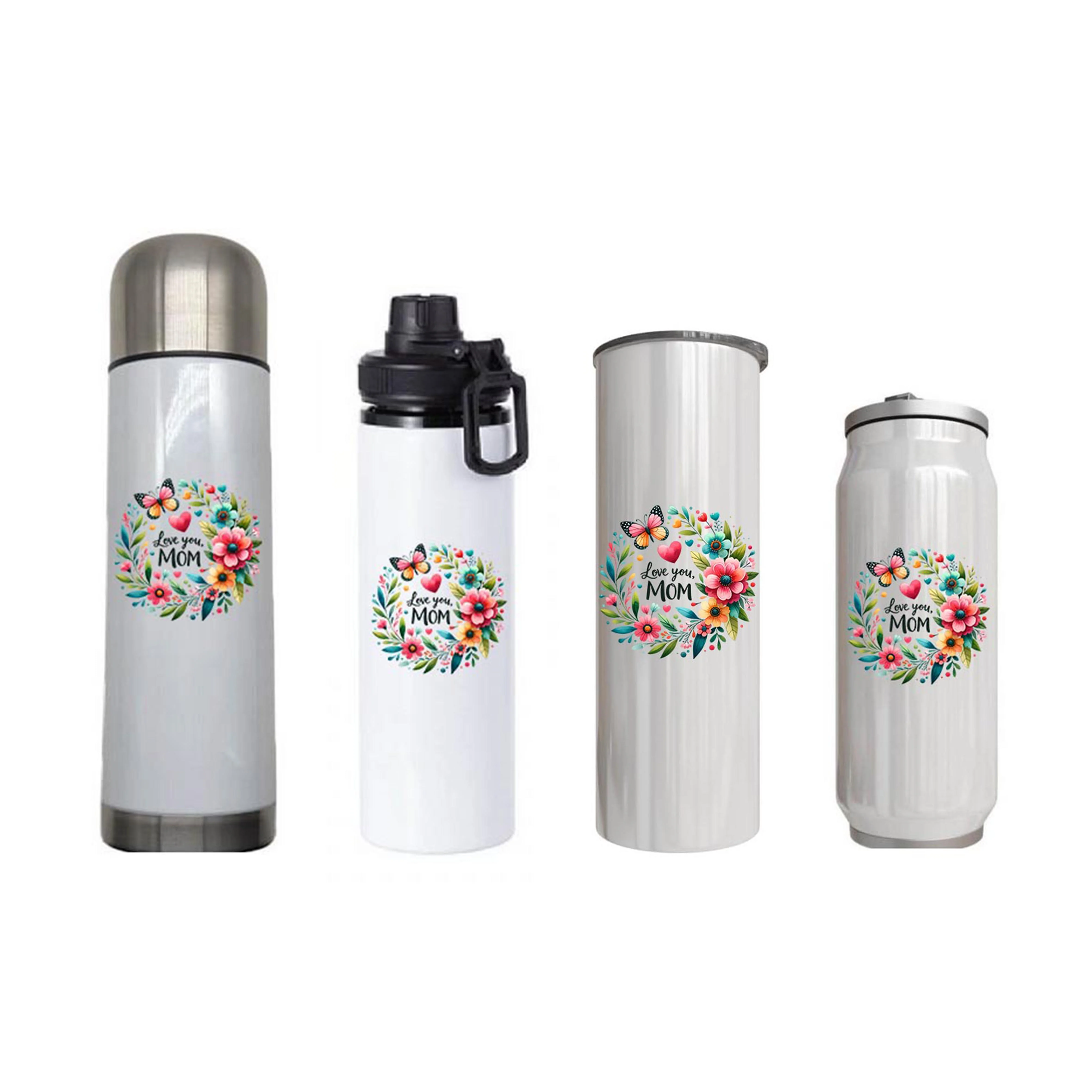 Mom - Love You Mom Design on Tumbler, Can, Flask, or Water bottle - Image 7