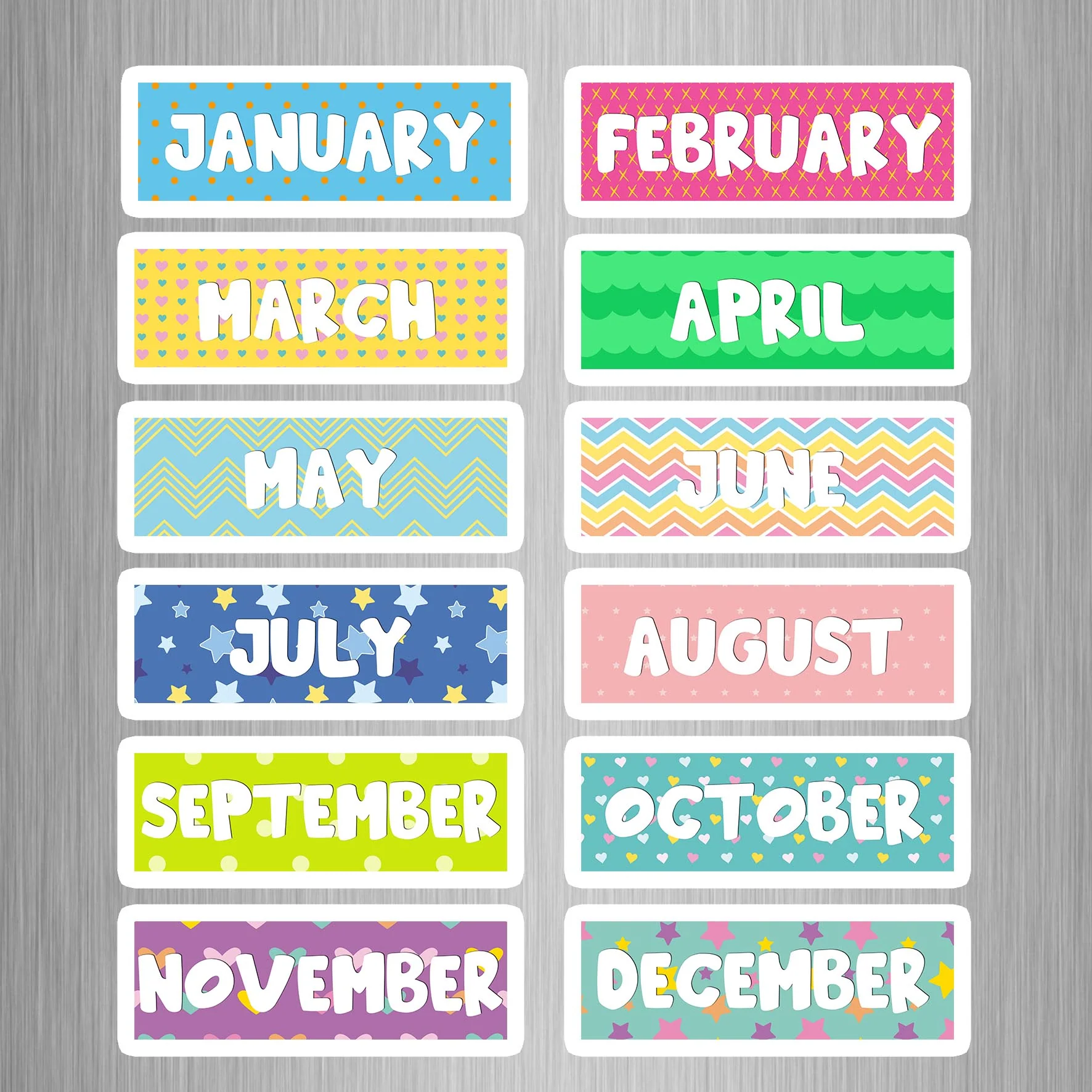 Months of the Year Photo Fridge Magnets - (12 PER PACK)