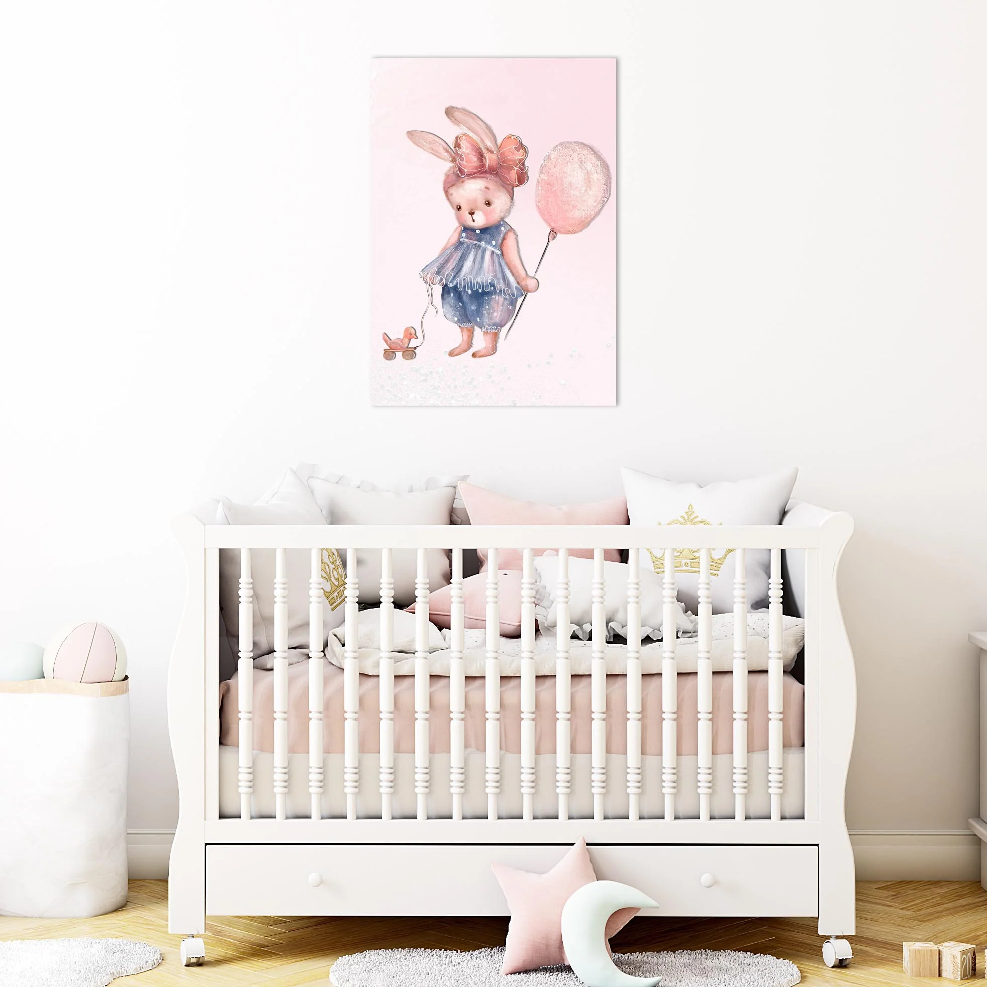 Girls: Set of 1 - Cute Bunny with balloon
