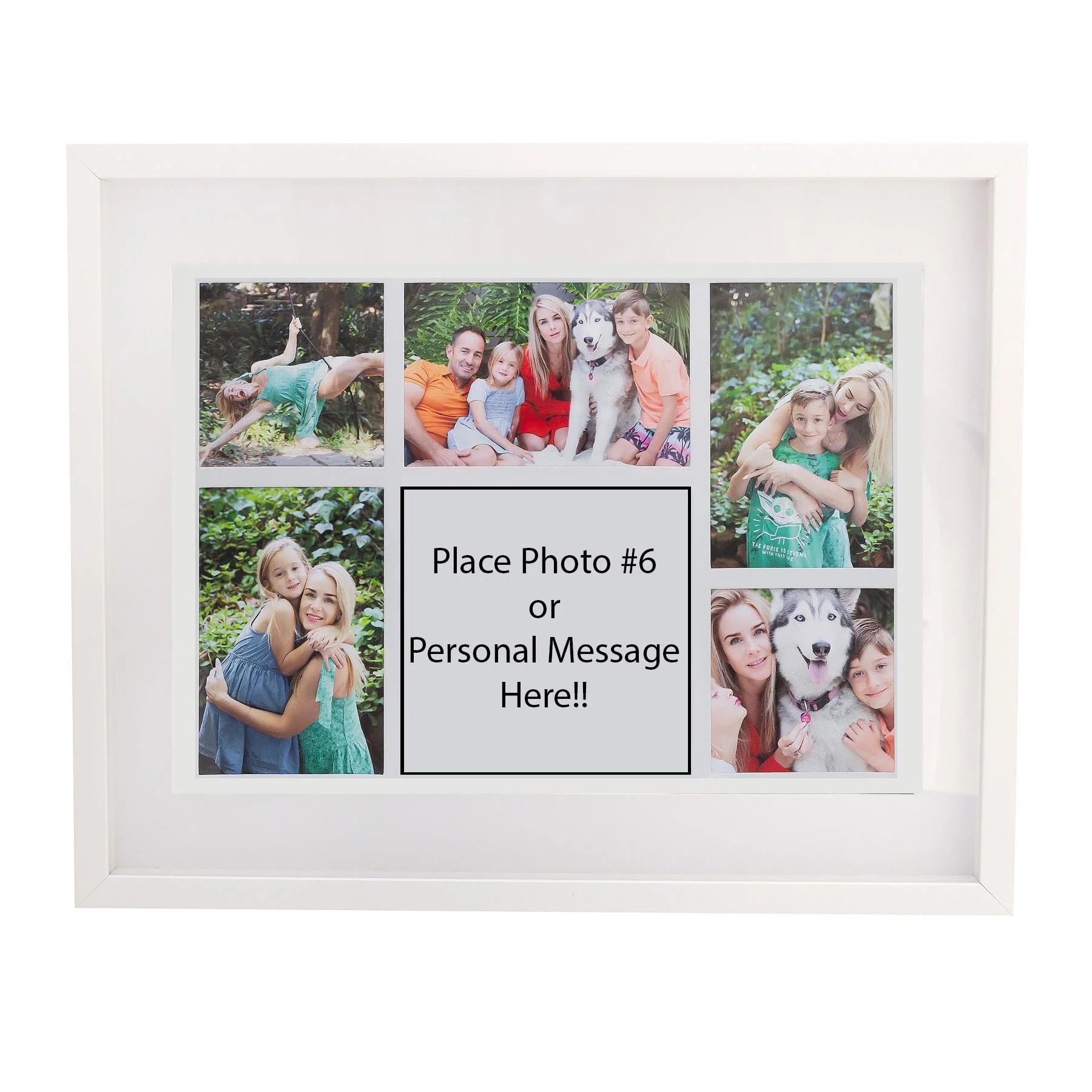 Photo Frame with multiple pictures & optional message -40x50cm - Shadow Box - Black/White