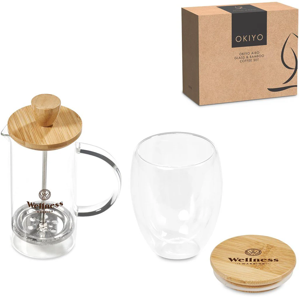 Okiyo Aibo Glass & Bamboo Coffee Set - Image 15