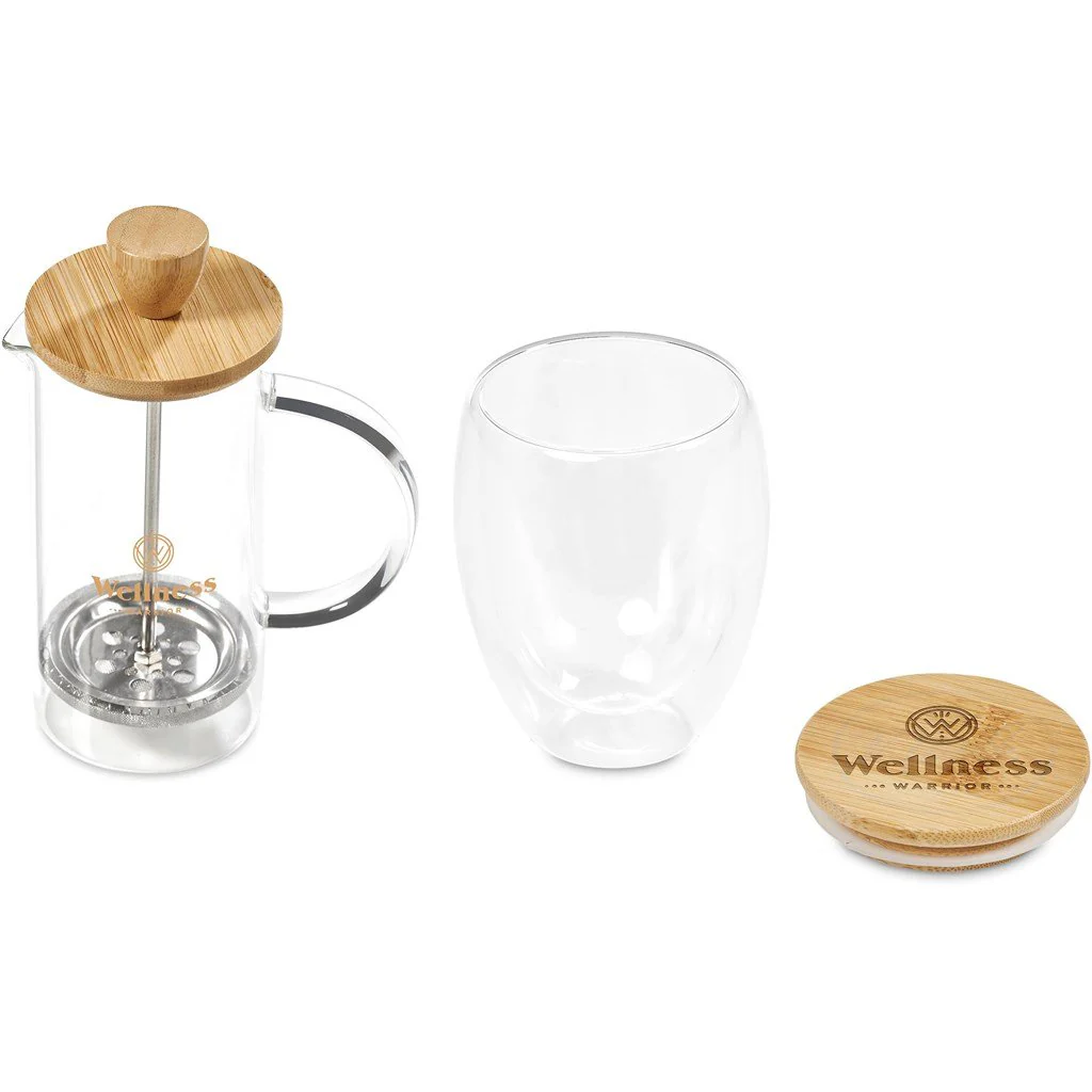 Okiyo Aibo Glass & Bamboo Coffee Set - Image 2